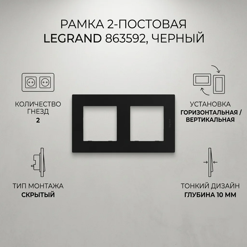 Рамка 2-ная NLST чёрный 863592 Legrand (10)