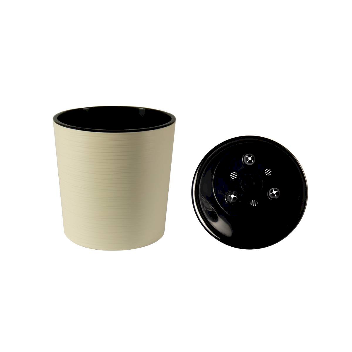 Горшок пластиковый с вкладкой, ВЕГА Ваниль d.25 h.25 10,2 л ВГ 25-31