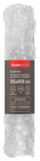 Коврик противоскользящий для ванны/душевой кабины Фиджи 35*69 см бесцветный