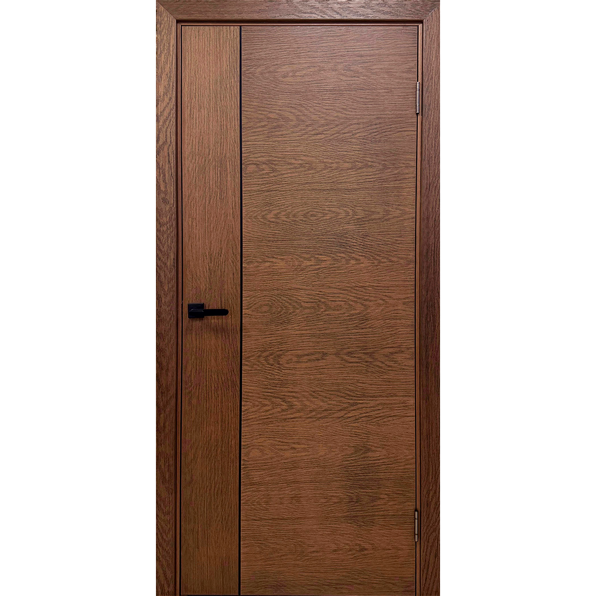 Дверное полотно Синди-1 "текстурированный орех" с черным молдингом Дверное полотно 2-07