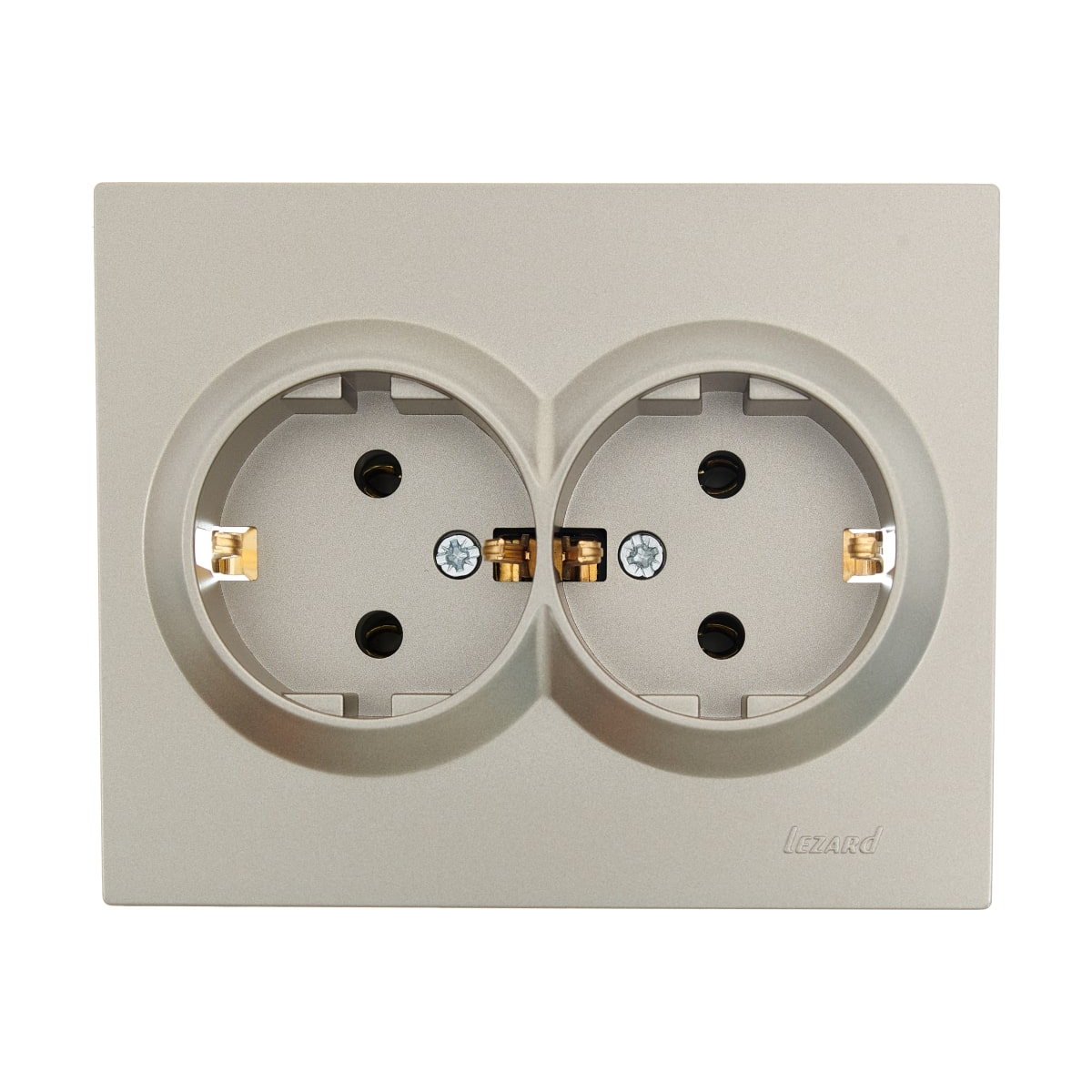 Розетка VESNA 742-3700-127B двойная с/з бакалит титан