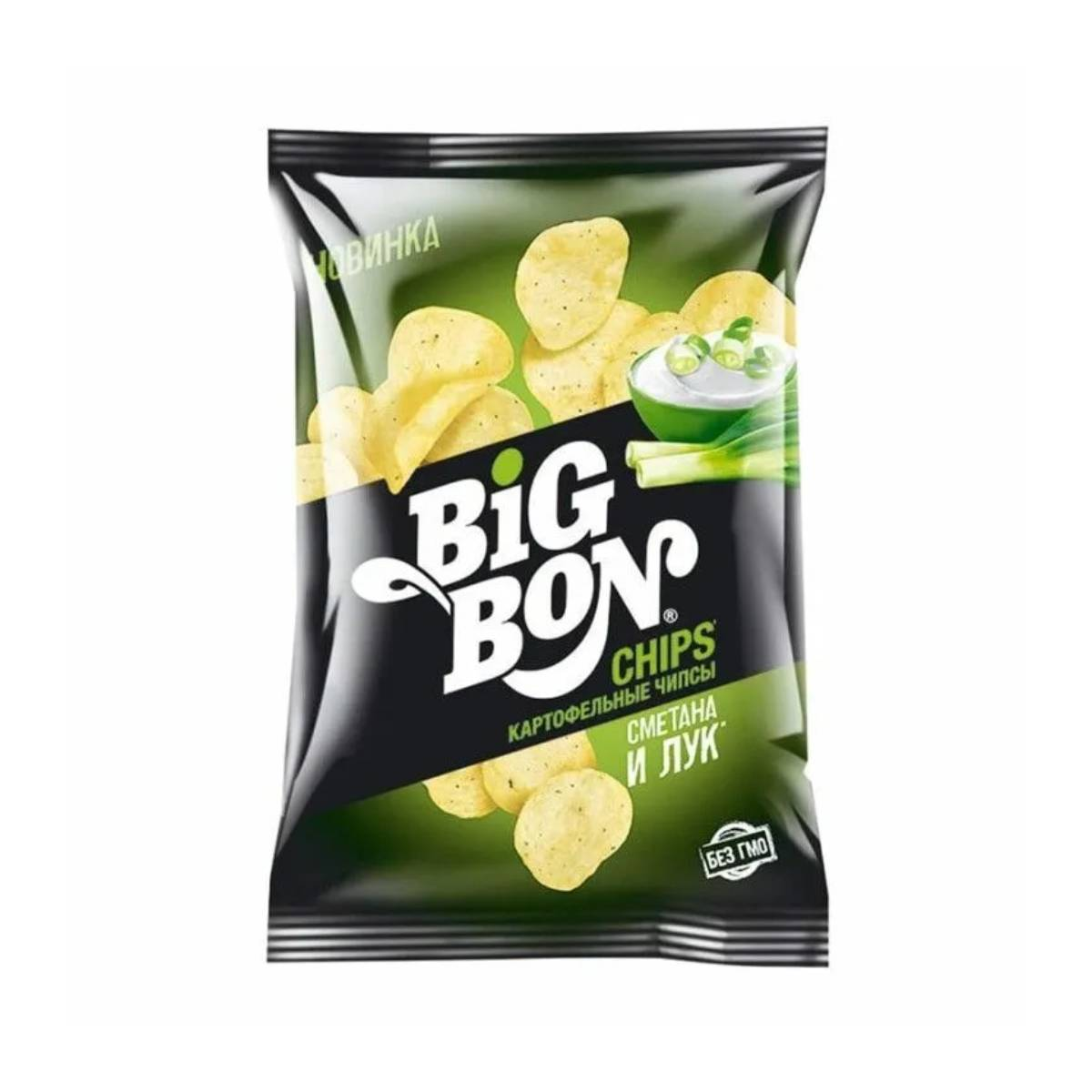 Чипсы картофельные Big Bon со вкусом сметаны и лука 75г