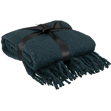 Плед Atmosphera Kodi 130х180 см с эффектом мохера, Эгейский синий 196290F