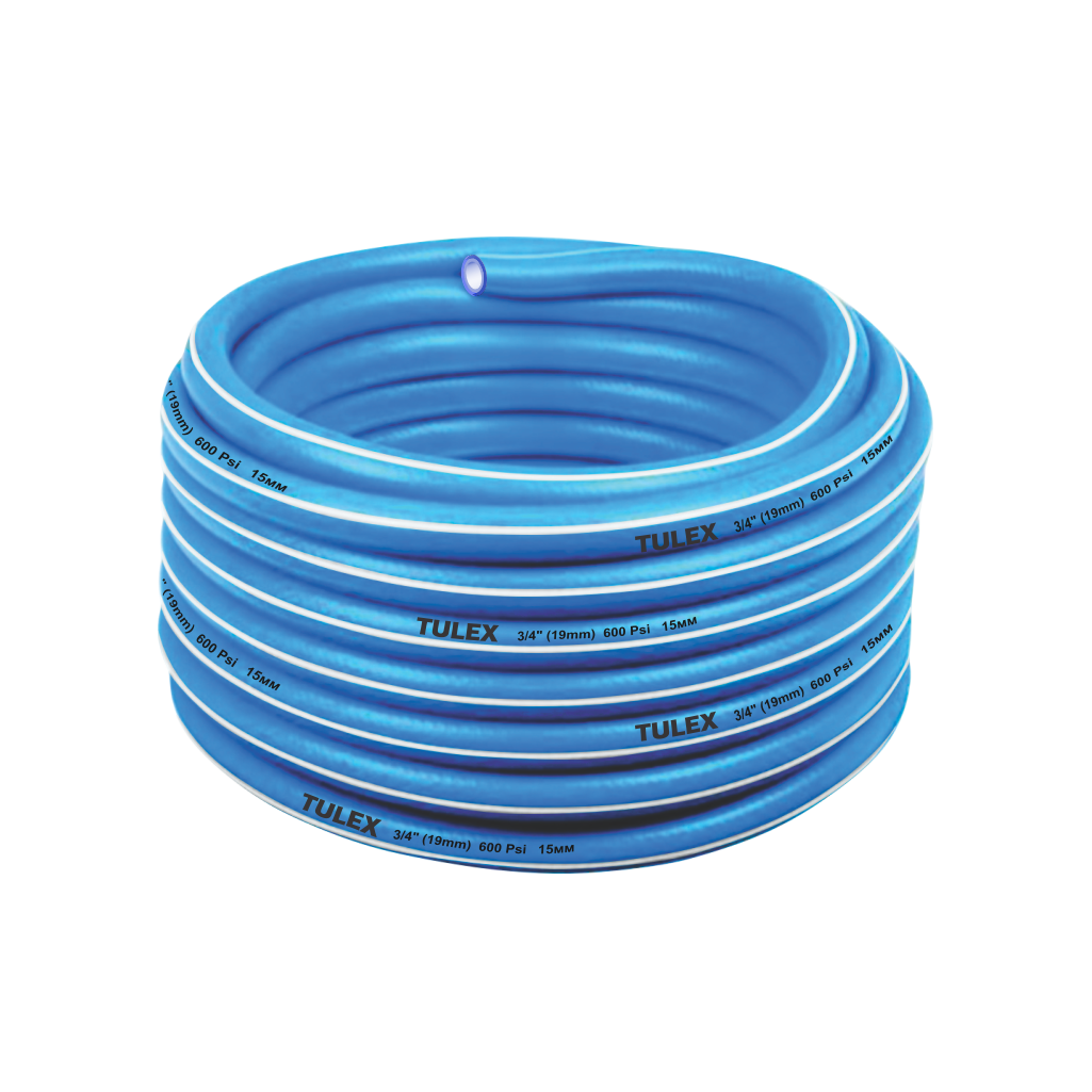 Шланг TULEX 0111-3/4-15 поливочный, армированный 3-х слойный ПВХ, 2.5мм, 3/4"x15м