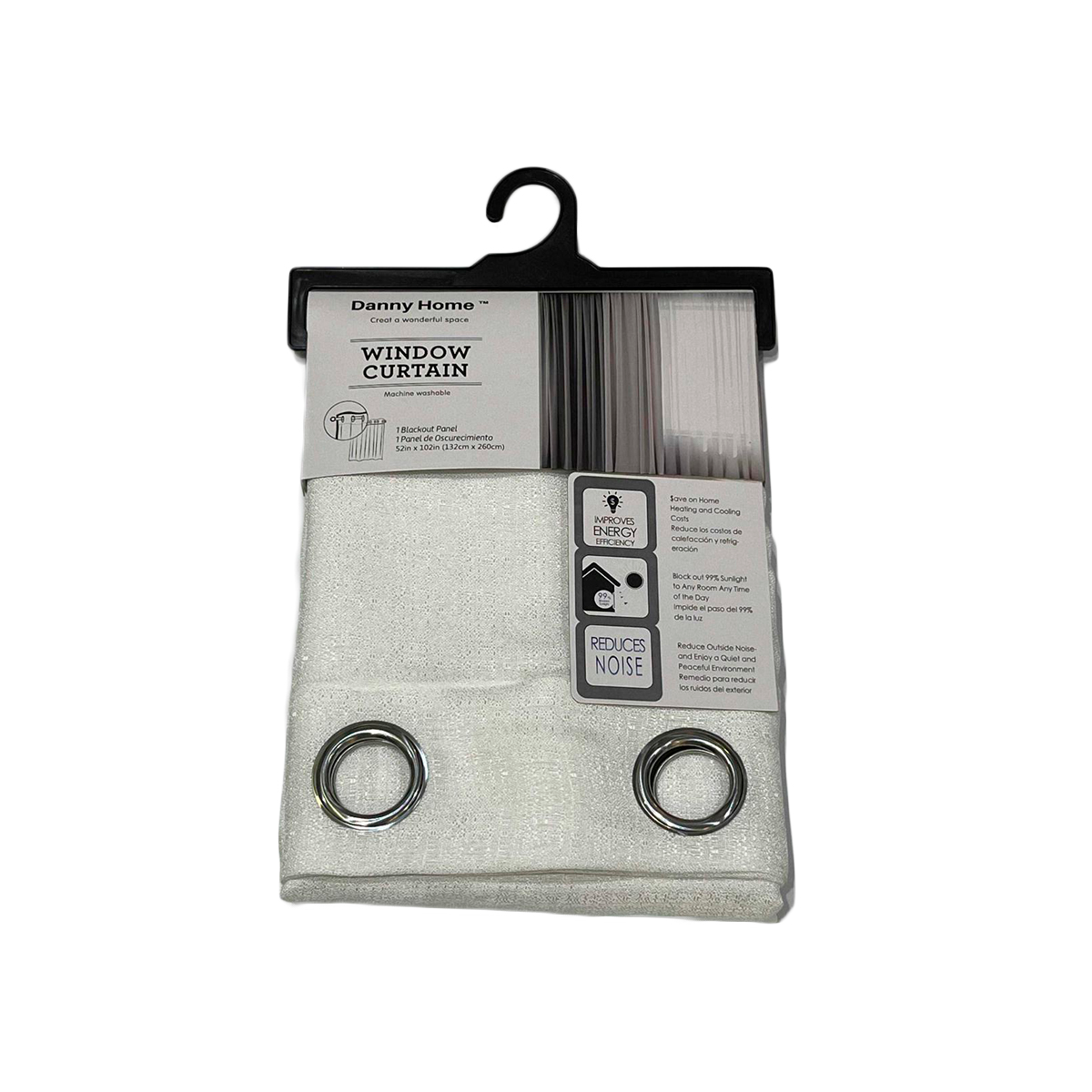 Комплект штор на люверсах DH 260х132см 2шт белый светозащита 30% CL06-02D