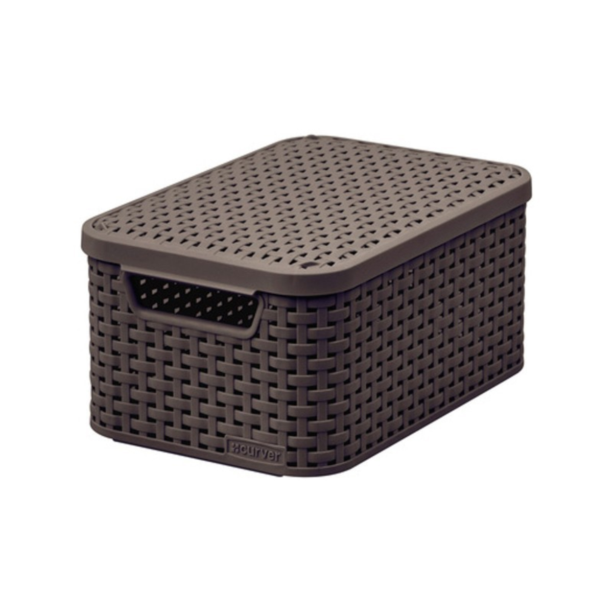Корзина Curver STYLE для хранения с крышкой S, 6л темно-коричневый