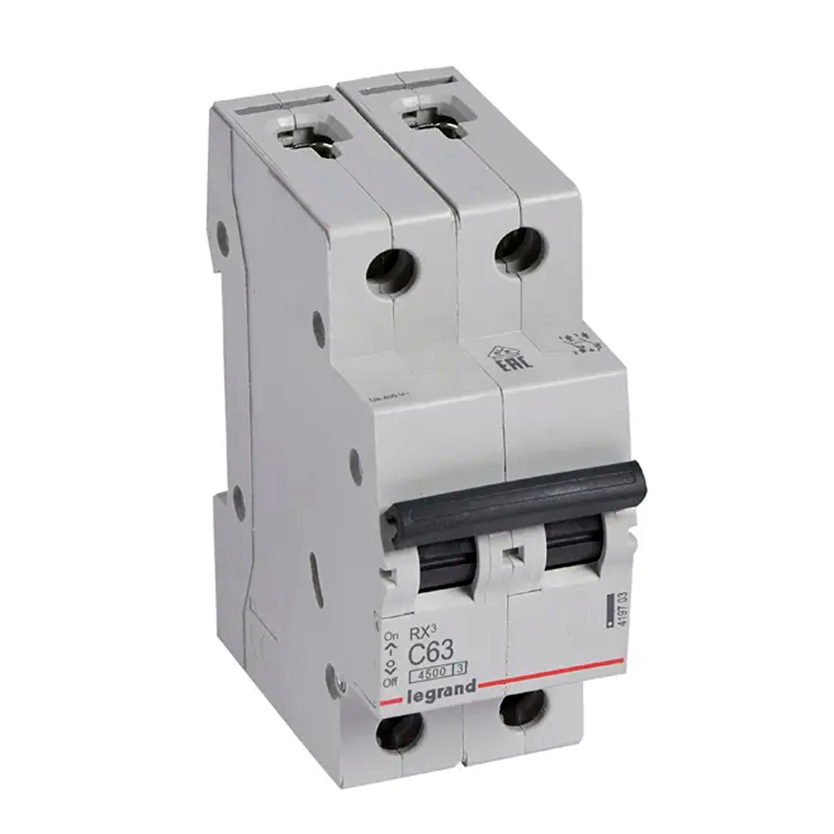 Автомат Legrand RX3 ВА 2Р С 63А 4,5ka 419703