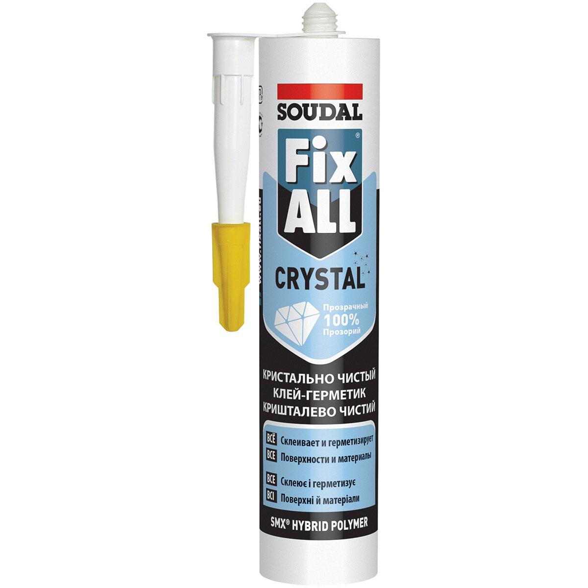 Клей-герметик Fix All Crystal прозрачный 290мл Soudal 119130