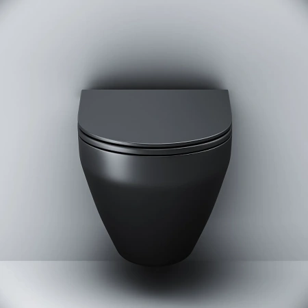 Унитаз подвесной AM.PM C701700MBSC Spirit V2.0  FlashClean с сиденьем микролифт, черн мат,
