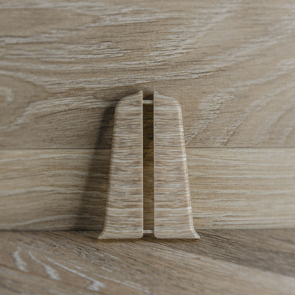 Торцевые для плинтуса 70мм "Деконика", 229 Дуб латте