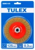Щетка коническая TULEX 853021-125 для УШМ, резьба М14,витая латунир.стальная проволока 0,3мм,д.125мм