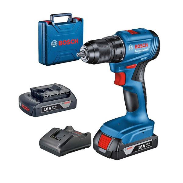 Дрель-шуруповерт BOSCH GSR 185-LI  06019K3000 2 акб 2А+ЗУ кейс, мет.патрон 10мм (нов)