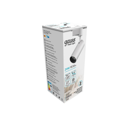 Св-к Gauss LED трековый цилиндр 24W 1830lm 4000K 65*206mm 180-220V IP20 белый линза 36° TR085