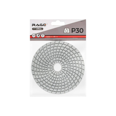 Круг алмазный гибкий шлифовальный  Р30 125мм мокрое шлифование RAGE by VIRA