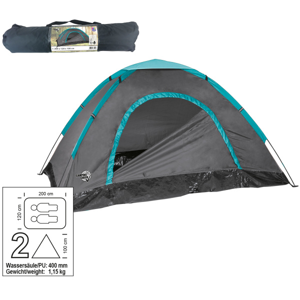 Палатка туристическая Camping Check Iglu 200х120х100 см  2х-местная однослойная PE170T