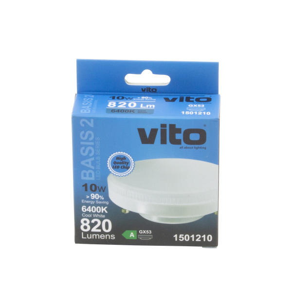 Лампа светодиодная VT/BASIS-2/GX53/10W/6400K/LED BULB 1501210
