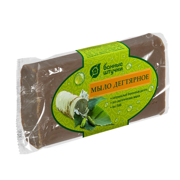 Мыло кусковое Банные штучки, Дегтярное 100 г для бани и сауны 33675