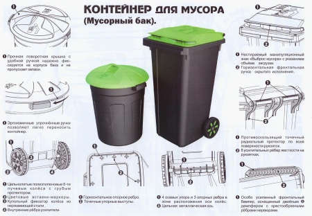Бак мусорный 150 л. KSC 40-455