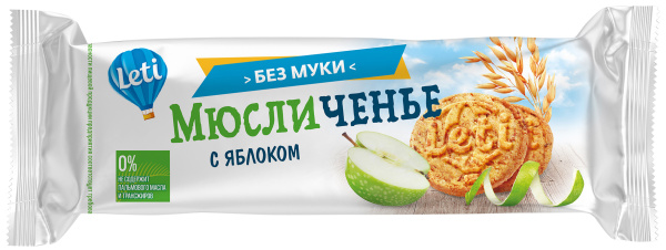 Печенье-мюсли LETI МЮСЛИЧЕНЬЕ с Яблоком 110г