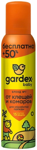 Аэрозоль Gardex Baby от клещей и комаров 150 мл