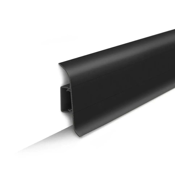 Плинтус напольный с центральной планкой 55мм 2,2м "Идеал Классик", 007 Черный