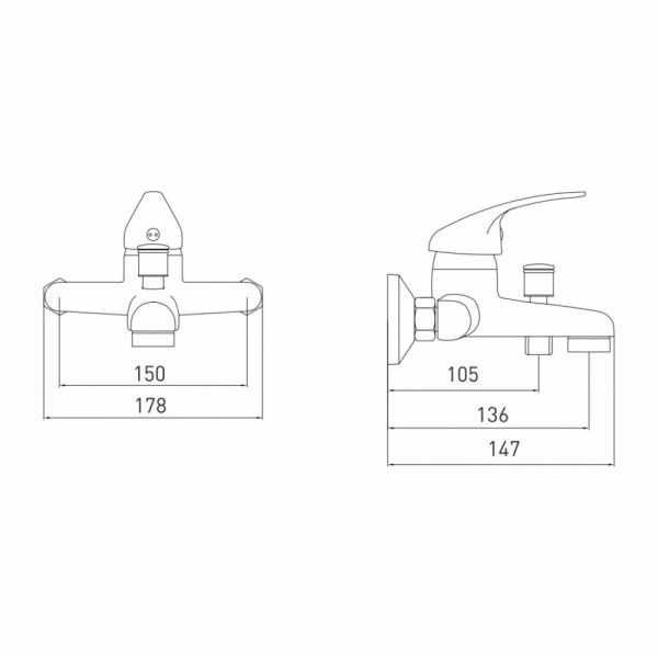 Смеситель в/д Gross Aqua 2237257C Basic к'и