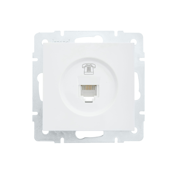 Розетка VESNA 742-0288-137 телефонная евро белая (механизм)