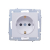 Розетка VESNA 742-0288-124B с защитой от детей бакалит белая (механизм)