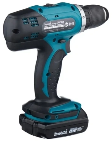 Дрель-шуруповерт Makita; 42/27 Нм; 1.5-13 мм; 2 батареи Li-Ion 18 В, 1,5 Ач; зарядка; чемодан