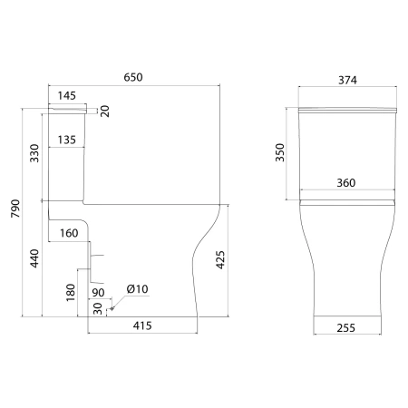 Унитаз-компакт безободковый с системой смыва Торнадо, Zodiac, IDDIS, ZODRDSEi24