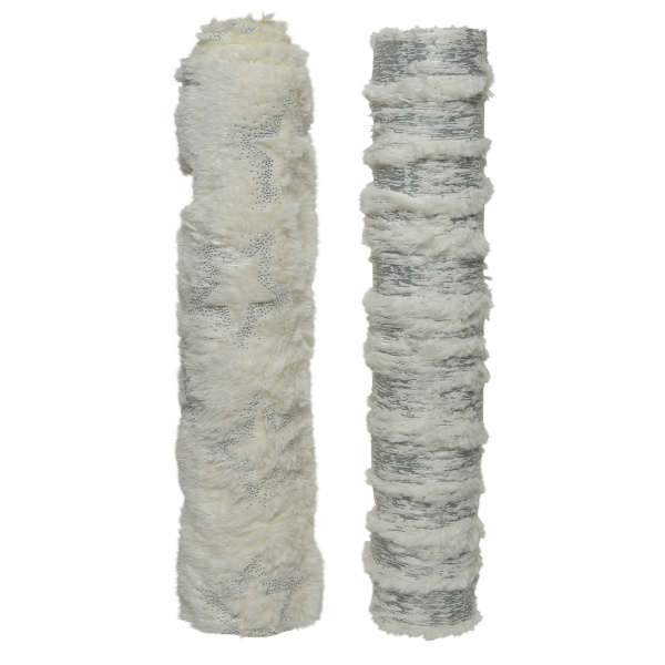 Коврик сервировочный Decoris в НГ стиле Серебро с мехом 200х35х0,5 см 2 вида в ассорт.612387 Kmg