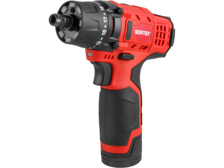 Дрель-шуруповерт аккумуляторный WORTEX BD 1215 LiSET в чем. + 2 насадки, 12 В, 30 Н*м, 2х1.5 А*ч, БЗ
