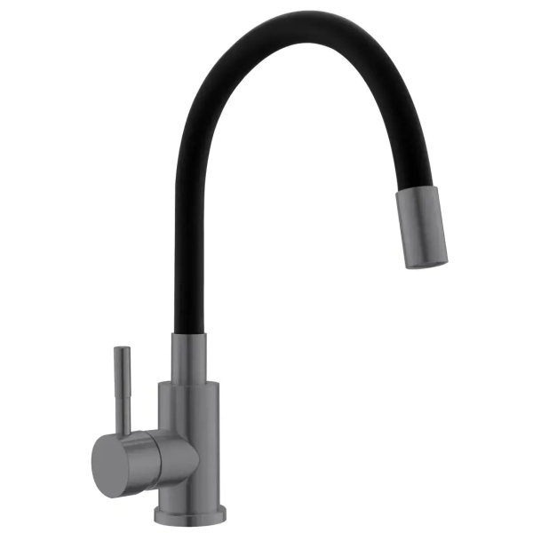 Смеситель д/к гибкий излив, черный, графит ESKO Snake K44Grafit