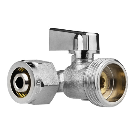 Кран шаровой трёхпроходной для бытовой техники под м/п трубу 16 х 3/4" х 16 ц/ш/ц, ник.лат.ГОСТ, MPF