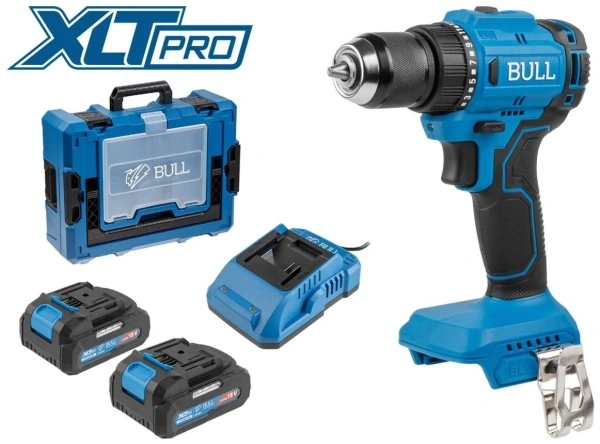 Дрель-шуруповерт аккумуляторный BULL SR 1803 Xcase XLTpro БЕСЩЕТ., 2x2 А*ч, 18 В, 45 Н*м, БЗП 10 мм