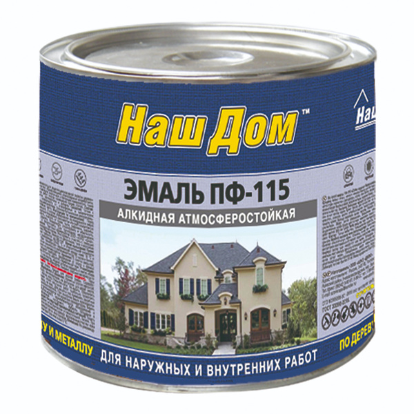 Эмаль ПФ-115 Наш Дом Зеленая  2,4 кг.
