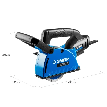 Штроборез (бороздодел) ЗУБР Профессионал d 125 мм, 1400 Вт, 30 мм, кейс, (ЗШ-П30-1400 ПСТК)
