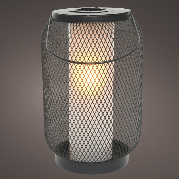 Фонарь садовый на солн.батарее, теплый белый свет, эффект пламени d-16 h-24 см. 898132 Kmg