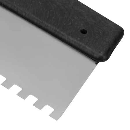 Шпатель из нержавеющей стали, 150 мм, зуб 8х8 мм, пластмассовая ручка// Сибртех