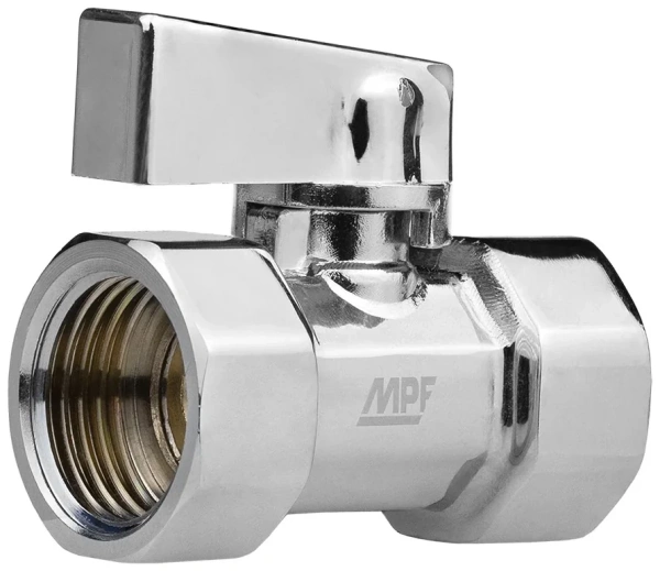 Кран-мини 1/2" в/в, ХРОМ-POLISH.латунь, ГОСТ, MPF