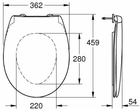 Сиденье для унитаза GROHE 39493000 Bau Ceramic (с микролифтом), альпин-белый