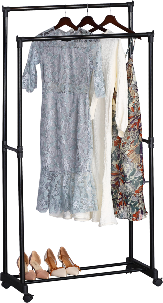 Стойка для одежды двойная GDX на колесиках 74,5х39х157 см CN