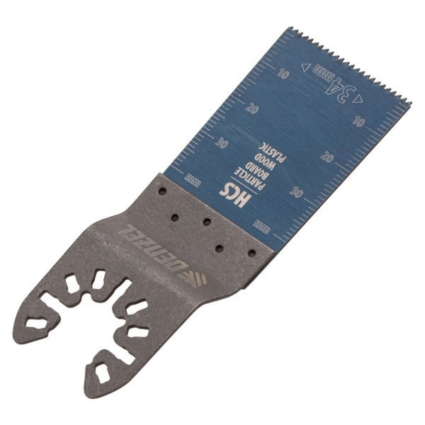 Насадка для МФИ режущая пазовая прямая, HCS, по дереву, 34 х 1,4 мм, мелкий зуб// Denzel