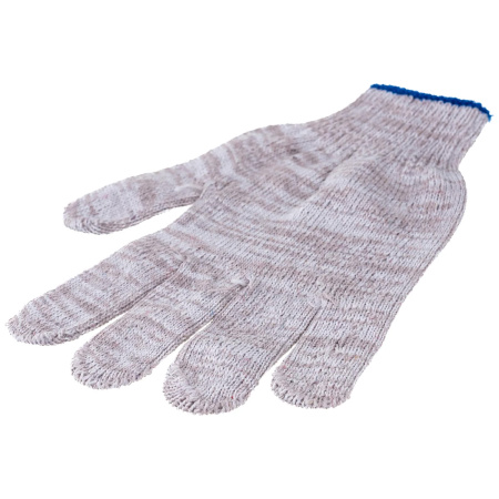 Перчатки трикотажные, с ПВХ точкой, серый меланж, 10 класс// Россия