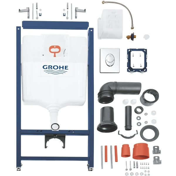 Инсталляция Grohe 38956000 Solido 3 в 1: для подвесного унитаза, накладная панель Skate Air, для мон