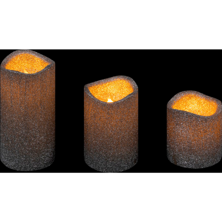 Набор из 3-х светодиодных свечей Atmosphera серебро 191173D