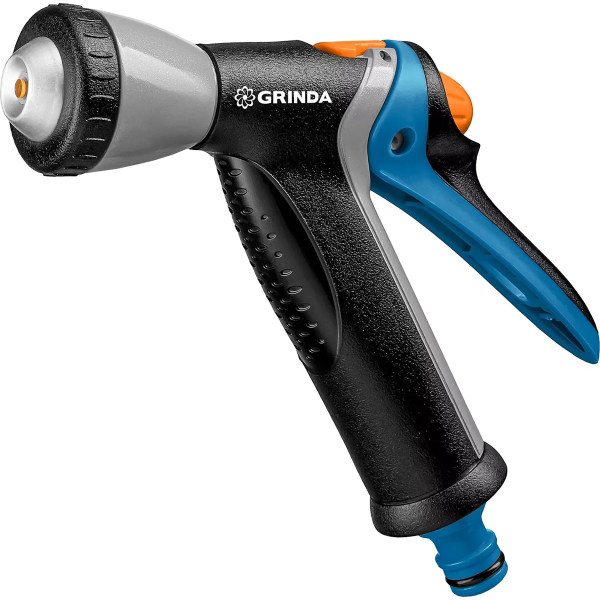 Пистолет поливочный GRINDA, BM-R, плавная регулировка, курок сзади, металлический с TPR, PROLine (8-