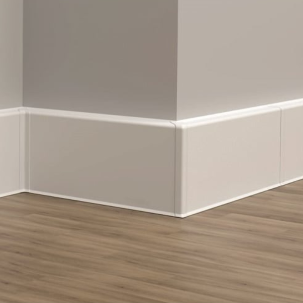 Накладки для плинтуса прямоугольного 80мм "Идеал Дюра" (2 набора из 8 эл. во флоупаке), 001 Белый