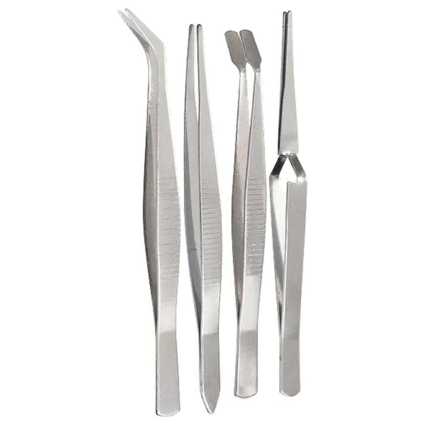 Набор пинцетов из нержавеющей стали, 4 шт.// SPARTA