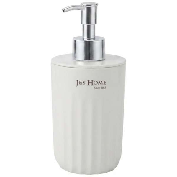 Дозатор для жидкого мыла J&S Home Wawe pattern пластик белый JS185184